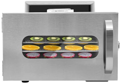 RjcdOPL Déshydrateur Alimentaire 6 Plateaux, Température Réglable 30 à 90°C, Minuterie de 24 Heure, Pour Fruits et Légumes