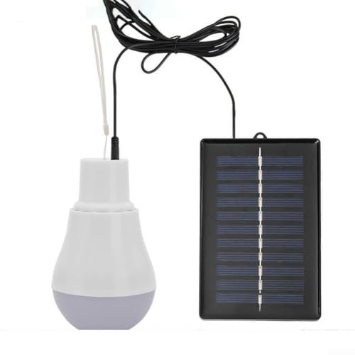 ComfyHarbor Bombilla solar LED con interruptor de encendido/apagado para camping, patios y soluciones de iluminación interior