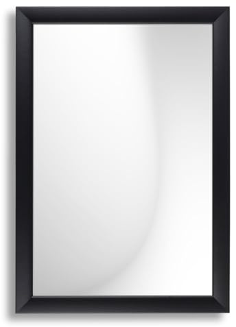 Infantasie N°3 Ganzkörperspiegel mit Rahmen 70x150 cm, Schwarz Matt | Echtglas, abgerundete MDF-Profilleiste 38 mm foliert, HDF-Rückwand, Aufhängung horizontal/vertikal, handgefertigt
