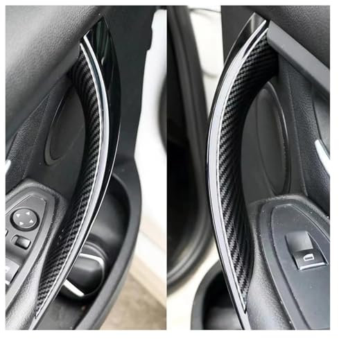 Poignée Intérieure Poignées Porte Intérieures Voiture pour BMW F30 F31 F32 F34 F36 F80 F82 Série 3 4 3GT ABS Porte Intérieure Tirez La Housse Protection(Black 2pcs)