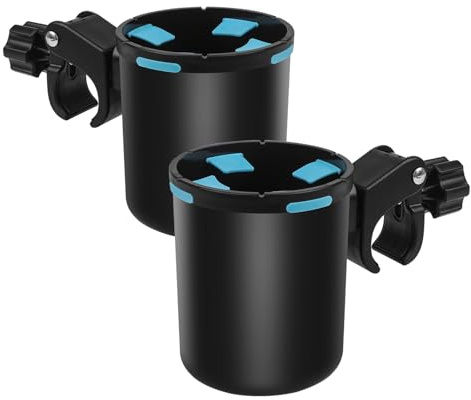 Boat Rail Cup Holder Large Capacity Holds Marine Boat Accessories No-Drill Install,for Bimini Top Rail,Grab Bar&Boat Ladder,Pontoon, PWC, Jet Ski（2 Set）