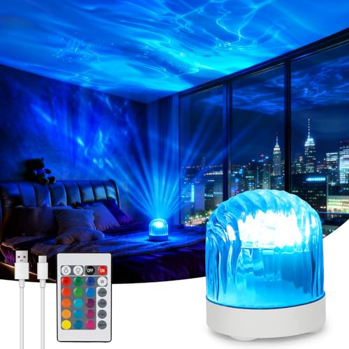 Northern Lights Galaxy Light Projector, 16 Colors Brightness Dimmable Sensory Lights, Rechargeable Night Light Projector with Remote Control, Mood Lighting for Bedroom Ceiling Party Game Baby Rooms