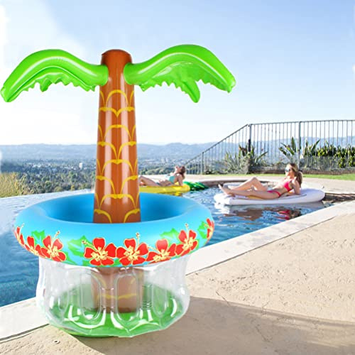 Yctze Aufblasbarer Bierkühler mit Palmen-Design – Perfekt für Strand-, Poolpartys und Luau-Themen – Leichte, Tragbare und Leicht zu Reinigende Party-Dekoration (GREEN)