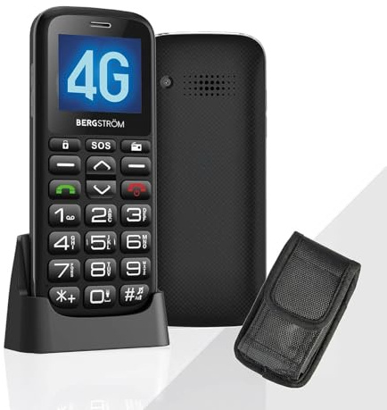 Coopers of Stortford - 4G Big Button Mobile Phone with Charging Cradle and SOS Button - Easy Use Dual SIM Phone with Case and Loud Ringer