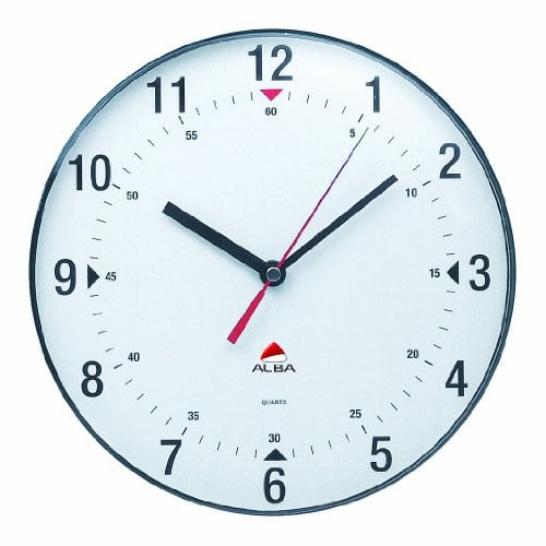 Alba Wall Clock, ABS, White, L x 25 cm W, HORCLAS