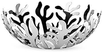 Alessi ESI01 / 29 Mediterraneo Fruit Holder in Stainless Steel Colored with Silver Epoxy Resin, Silver, 29 cm