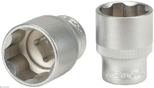 KS Tools 911.1219 - Douille F6-1/2 - 19 mm - Gamme CHROMEmat - Profil Superlock - En Chrome Vanadium - Finition satinée