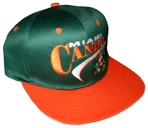 Vintage Snapback Cap Drew Pearson NOS Miami Hurricanes Canes, mehrfarbig
