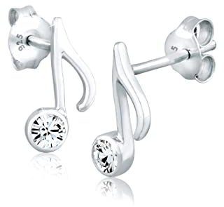 Elli Ohrringe Damen Ohrstecker Note mit Kristallen in 925 Sterling Silber