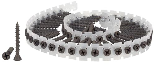 SENCO 39J30MP Gypsum Fibreboard to Wood/Light Steel Screws – PH2 Philips - Phosphated Finish - Sharp Point Fine Thread - 3.9x30mm Plastic‑Collated 1000pcs for Indoor Fixing