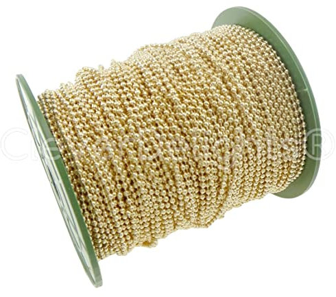 CleverDelights Kugelkette, 2,4 mm, Champagner-Gold, 100 m