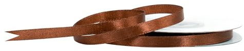 Satinband 6mm x 25m Rolle - FARBAUSWAHL in 3/6/12/18/25/38/50/75/100mm - farbecht & waschbar - Schleifenband für Hochzeit - Geschenkband zum Verpacken Dekorieren Basteln - Braun 870