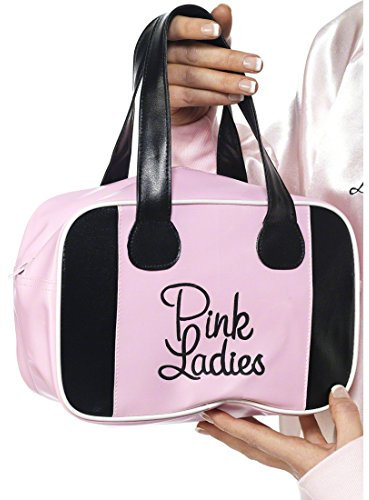 Amakando Pink Lady Damentasche Bowlingtasche Grease 50er Jahre Bowling Tasche Fifties Damenhandtasche Handtasche Damen Fasching Kostüm Accessoire