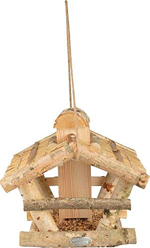 Fallen Fruits Hanging Bird Table with Thatched Roof And Feeder Silo, FB314