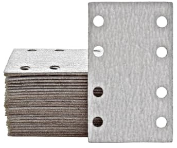 MioTools Shark Schleifblätter 133 x 80 mm, 8-Loch (50 Stk.) K80 | f. Schwingschleifer, Normalkorund, Klettbefestigung