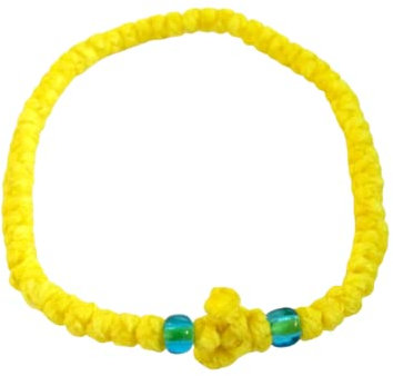 IconsGr Handmade Christian Orthodox Greek Chotki Komboskoini Prayer Rope Thin Yellow