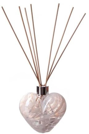 Amelia Art Glass Heart Shaped Reed Diffuser White, NORMAL, JNS_471572