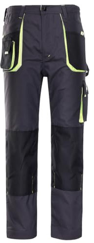 Stenso Emerton Pantaloni da Lavoro Uomo - Pantaloni Cargo Uomo Estivi con Tasche Literali - Pantaloni Uomo Lavoro Estivi - Antinfortunistica Abbigliamento Cargo Estivi Uomo - Grigio/Nero/Verde - 54