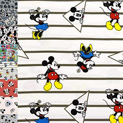 MAGAM-Stoffe Mickey Mouse Jersey Kinder Stoff Oeko-Tex Meterware 50cm (Balance auf weiß)