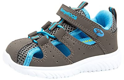 KangaROOS Ki-Rock Lite V, Sandales Mixte Enfant, Grau Steel Grey Brilliant Blue 2007, 22 EU Étroit