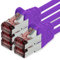 freiwerk Network cable Cat.6 2m purple - 5 x Ethernet cable Lankabel Cat6 Lan network cable Sftp Pimf patch cable 1000 Mbit s