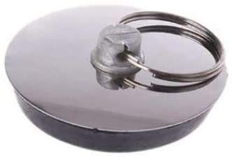 EUROXANTY Bouchons de Baignoire | Bouchon pour Lavabo en Acier inoxydable | Bouchon d’Évier avec Joint en Silicone | Bouchon de Baignoire universel | Bouchon d’évier avec Chaînette en Inox | Ø 45 mm