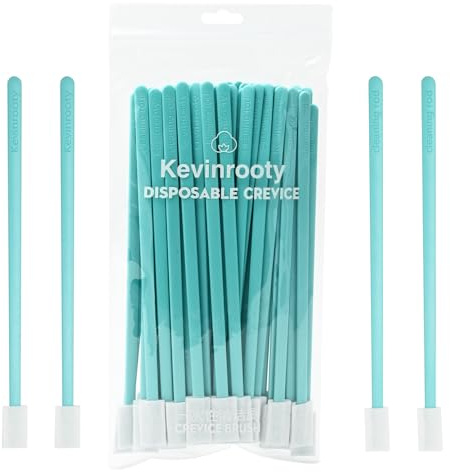 Kevinrooty - Kit de 50 cepillos Desechables para Ranuras, escobilla de Inodoro desechable, alféizares, Teclado, Limpiador de Aire Acondicionado del Coche, Color Azul