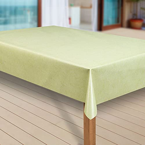 laro Wachstuch-Tischdecke Abwaschbar Garten-Tischdecke Wachstischdecke PVC Plastik-Tischdecken Eckig Meterware Wasserabweisend Abwischbar, Muster:Uni grün meliert, Größe:100x140 cm