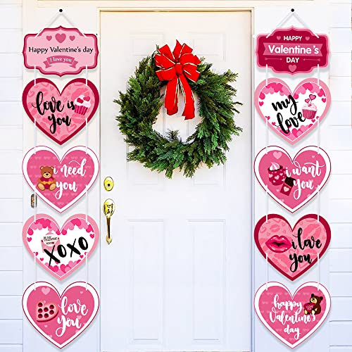 KatchOn, Türbanner mit Herzmotiv, 152 cm, kein Selbstgestalten | Happy Valentines Day Banner für draußen | Valentinstag-Türbanner, Valentinstag-Türdekorationen | Gesprächs-Herz-Dekorationen