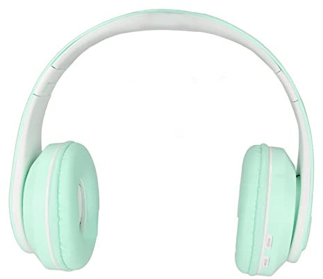 Bluetooth Headset, Noise Reduction Wireless Gaming Headset Foldable Over Ear Bluetooth Headphones with RGB Lights for Kids Adults Girls Boys(Green)