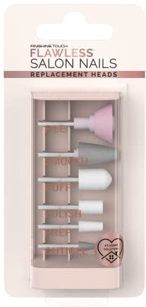 Finishing Touch Flawless Salon Nails - Têtes de Rechange pour Kit Manucure & Pédicure, Set de 6