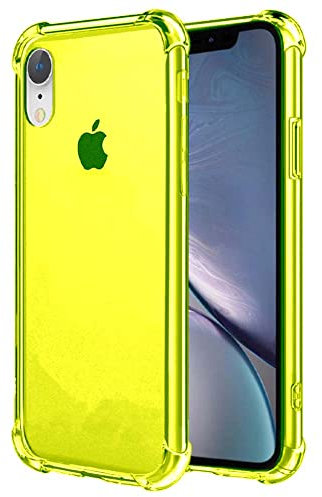Hülle passend für Smartphonica iPhone Xr Transparent Silikon Case - Neon Gelb/Back Cover