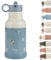 Citron Bouteille d'eau isotherme en acier inoxydable pour enfants de 350 ml – Sans BPA et sans plomb, avec couvercle à paille anti-fuite, garde les liquides froids pendant 24 heures et chauds pendant
