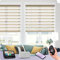 Graywind Elektrische Doppelrollo nach Maß, Wiederaufladbar Smart Duo Rollo Kompatibel mit Alexa Google, Fernbedienung Fensterrollo, Elektrische Jalousien Lichtdurchlässig und Verdunkelnd, Beige