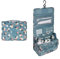 Trousse de toilette de voyage à suspendre - Organisateur de maquillage - Trousse de toilette à suspendre pour femme - Imperméable et multifonction - Pour filles et hommes (fleurs bleues)