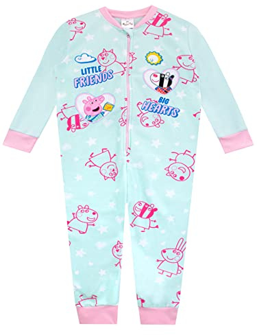 Peppa Pig Girls Onesie Kids Fleece All In One Nightwear