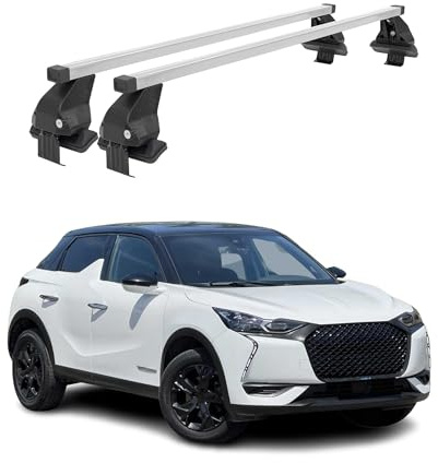 OMAC Menabo Dachträger für Renault Clio 2012-2019 Stahl Silber | DIN 75302:2019 & ISO/PAS 11154:2006 geprüft, Abschließbar, City-Crash-getestet, bis 50 kg Traglast, Querträger, Grundträger