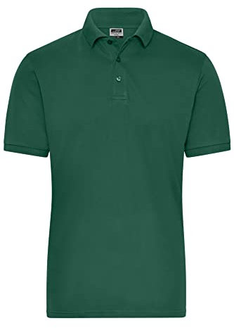 James & Nicholson Herren Bio Workwear Polo Stretch - Polo aus weichem Elastic-Piqué | Farbe: dark-green | Grösse: 4XL