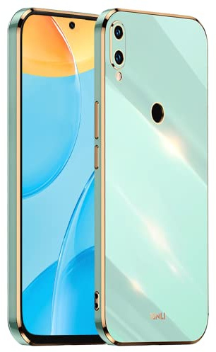 HONLEN Hülle für Huawei Y7 2019 / Y7 Pro 2019 / Y7 Prime 2019 / Y7S (6.26 Inches), Weiche Silikon-TPU-Hülle, Galvanisiertes Rahmendesign - Grün
