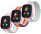 Polyjoy 3 Stück Kinder Nylon Armbänder kompatibel mit Xplora X6 Armband, Kids Smartwatch Mädchen Jungen Weich Verstellbare Ersatzbänder für Xplora X6 Play/Xplora X6 Pro-Regenbogen+Neon+HellGrün