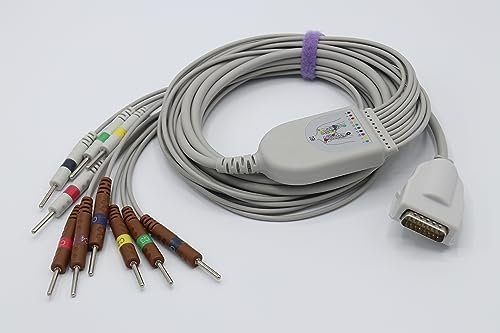 Mortara Burdick 012-0844-01 Direct-Connect EKG-Kabel, 10 Leitungen, 3 m Länge, 15-polig (Nadelverbinder)