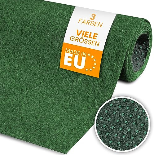 comflor Rasenteppich Outdoor für Balkon (Grün, 133x150) - Kunstrasen Meterware als Balkonbelag wasserfest & wetterfest - Kunstrasenteppich Outdoor & Indoor - Idealer Bodenbelag für den Balkon