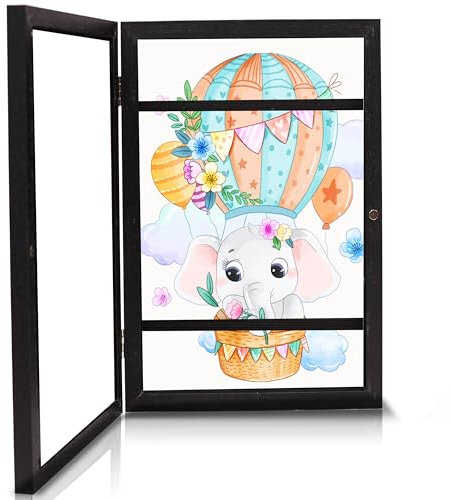 farout! Kinder Kunst Bilderrahmen Din A4 für Kinderzeichnungen, Rahmen aufklappbar, Kinderkunst Rahmen austauschbare Bilder, Ideal für Kinderbilder Kunstprojekte. (Schwarz Singel)