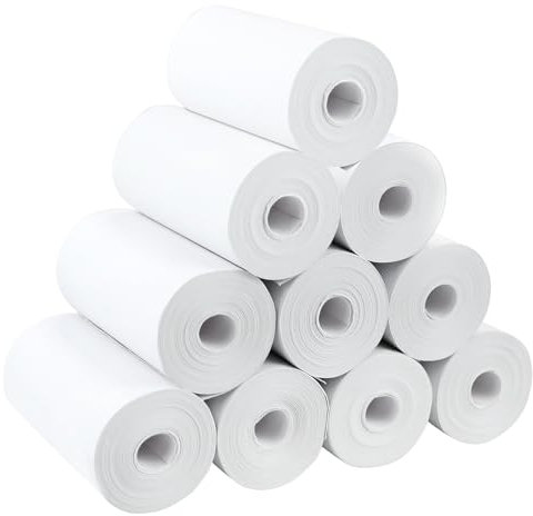 10 Rollen Thermopapier für Kinderkamera und Drucker, Weiß Nachfüllpapier für Kinder Sofortbildkameras, BPA Frei Druckpapier, Beste Wahl für Sofortdruckkameras (57mm * 30mm)