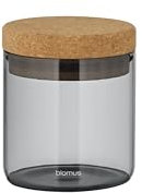 Blomus Vorratsglas -KEEPY- mit Korkdeckel 1,3 Liter Φ12cm - Luftdichte Vorratsdose für Nudeln, Mehl, Reis, Kaffee | Farbe Smoked Grey (S)