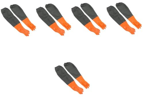 UKCOCO 5 Paare Extra lange wasserdichte Handschuhe lange Handschuhe zum Reinigen Gartenfutter aus Baumwolle Handschuhe für Männer Wasserdichte Handschuhe für Herren Fischerei Versorgung