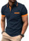 zitysport Poloshirt Herren Kurzarm Shirt Atmungsaktives Golf Polo Shirt Männer Sommer Shirts Sport Basic Slim Fit Tshirt mit Brusttasche Polohemd(Orange Marineblau-M)