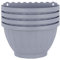 3.75 Litre Etruscan 'SOFT GREY' Wall Mounted Planters Plant Pots Half Moon Shape Garden Living Outdoor Plant Flower Basket for Kitchen Herbs Balcony Railing Shelf, 30.5cm x14.5cm x20cm (Set of 4)
