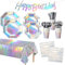 Iridescent Birthday Party Decorations Octagon, 203 Pcs Holographic Party Plates and Napkins Set, Disposable Iridescent Paper Plates Birthday Banner Tablecloth for Mermaid Girl Birthday Theme Party