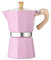 Nchdewui Cafetera para estufa, cafetera moca, cafetera italiana, fácil de usar y limpiar, cafeteras portátiles para café con leche, moca, capuchino, macchiato (rosa)